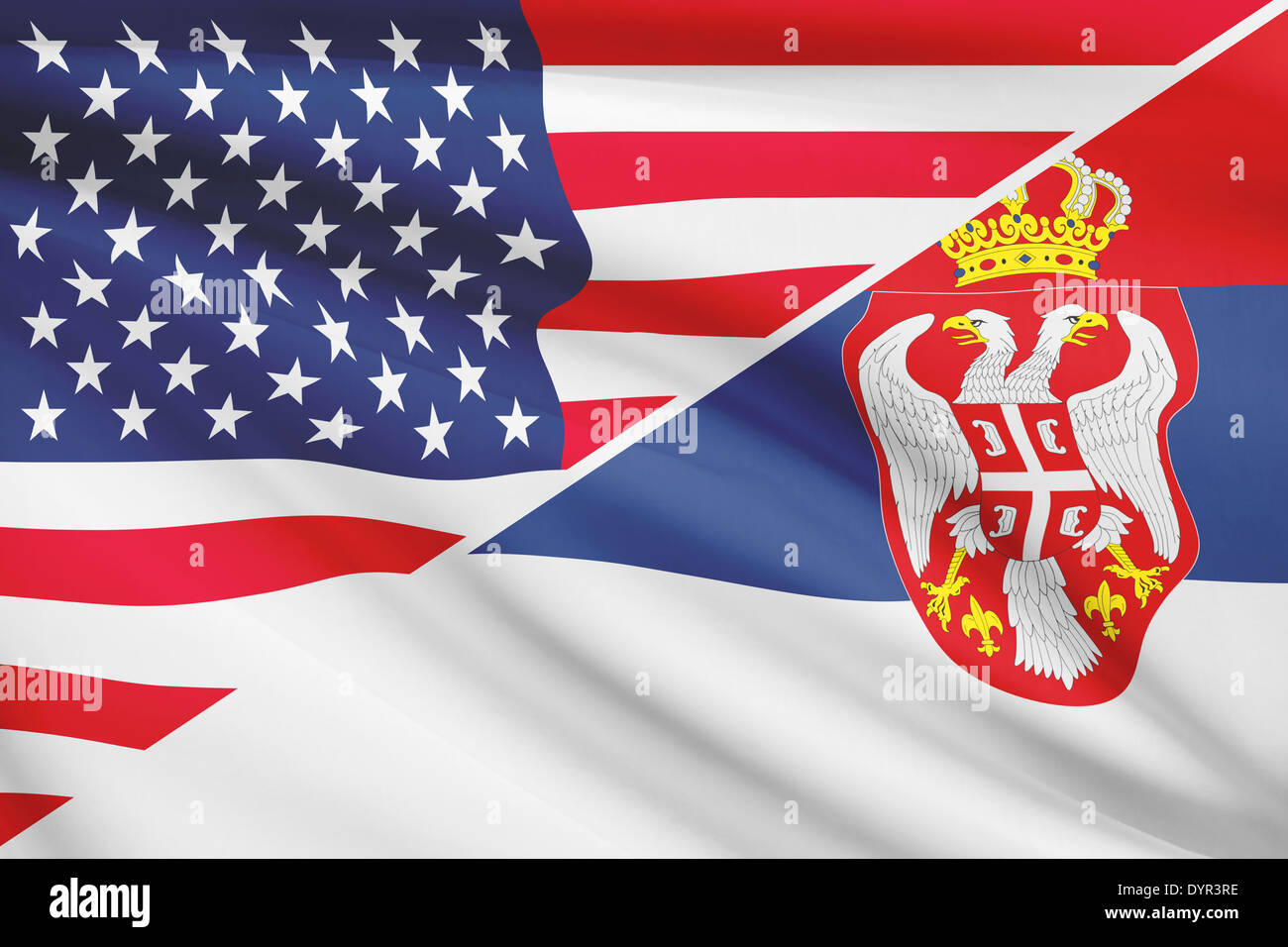 USA and Serbian flag. Part of a series Stock Photo Alamy