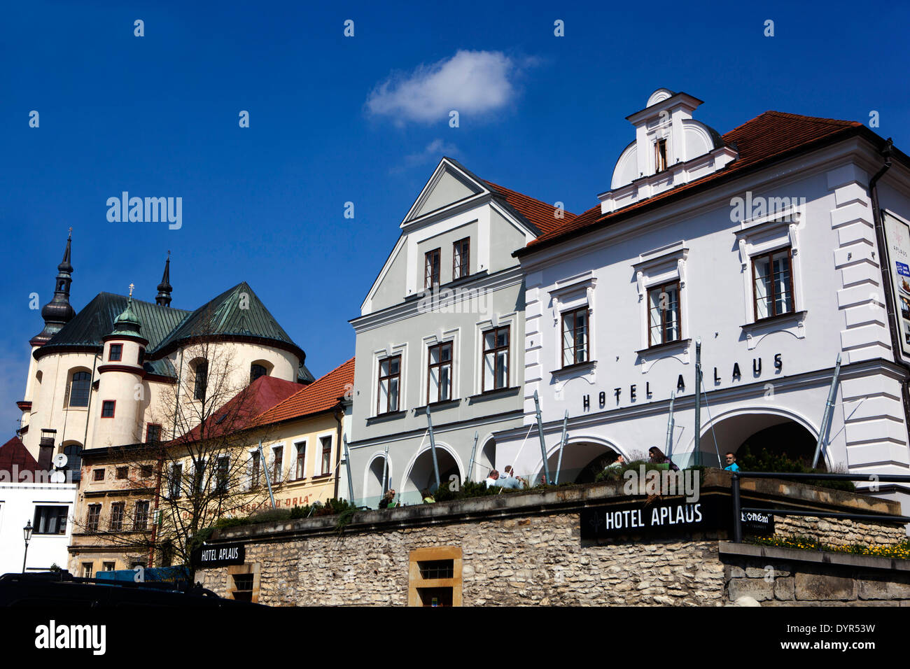 Litomysl, UNESCO Old Town Piarist Church of the Finding of the Holy Cross Stock Photo