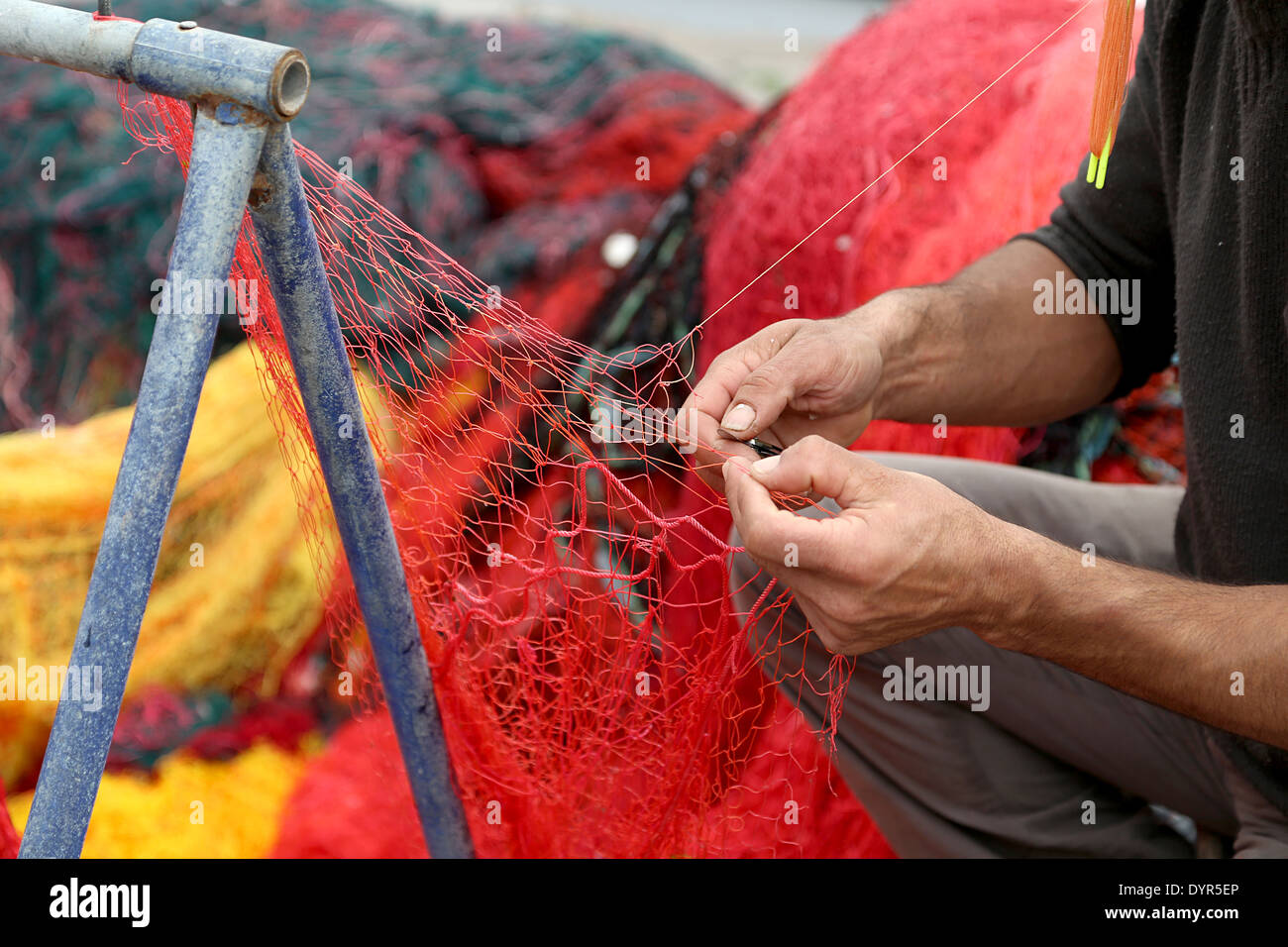 Old man fishing hand net hi-res stock photography and images - Alamy