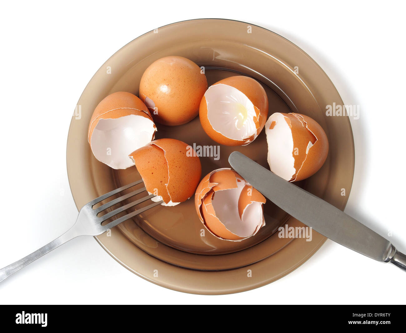 Egg shells on a dish Stock Photo Alamy
