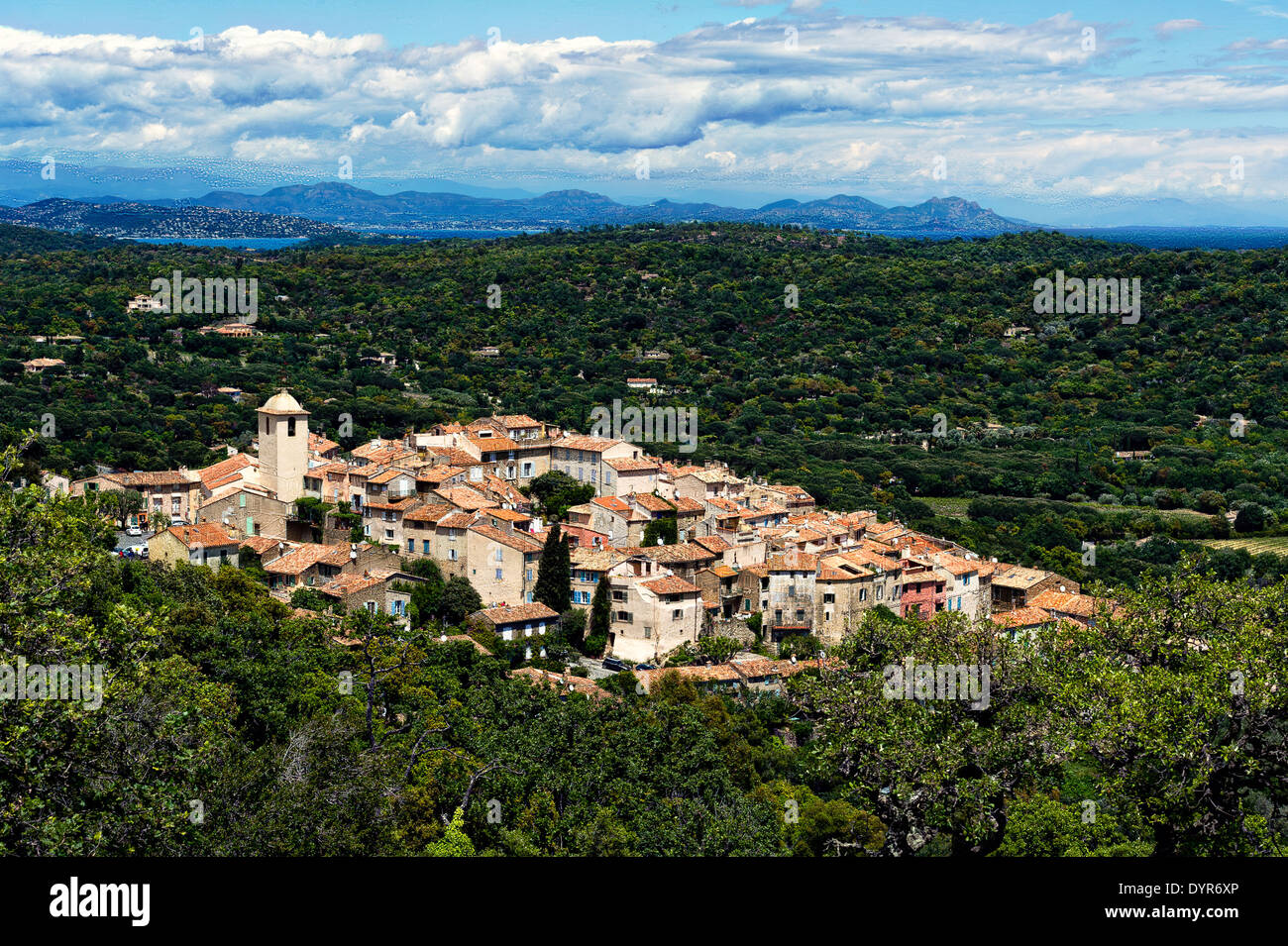 Europe, France, Var. Ramatuelle. The perched village. Stock Photo