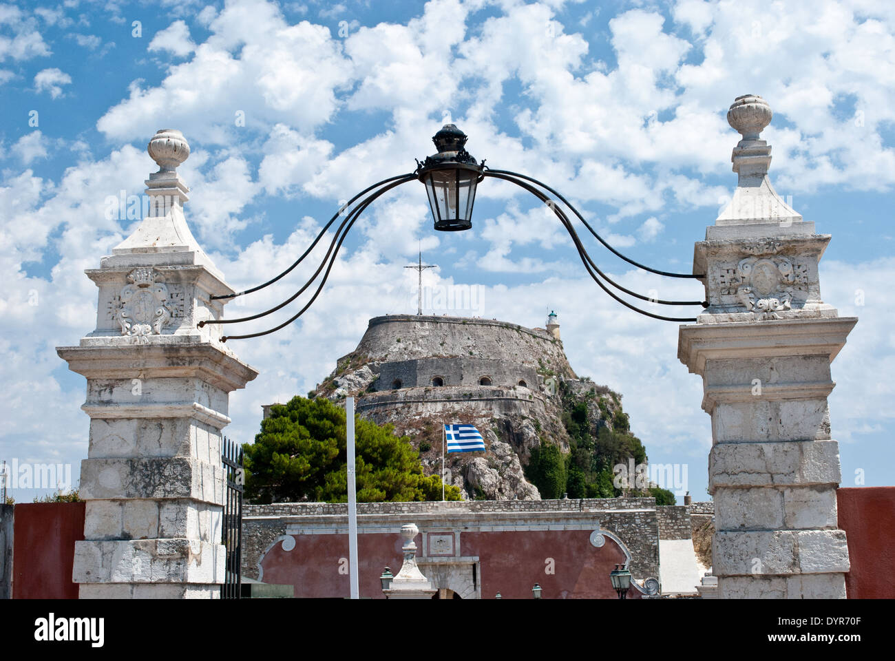 Entrance to the old venetian fort in Corfu Town Stock Photo