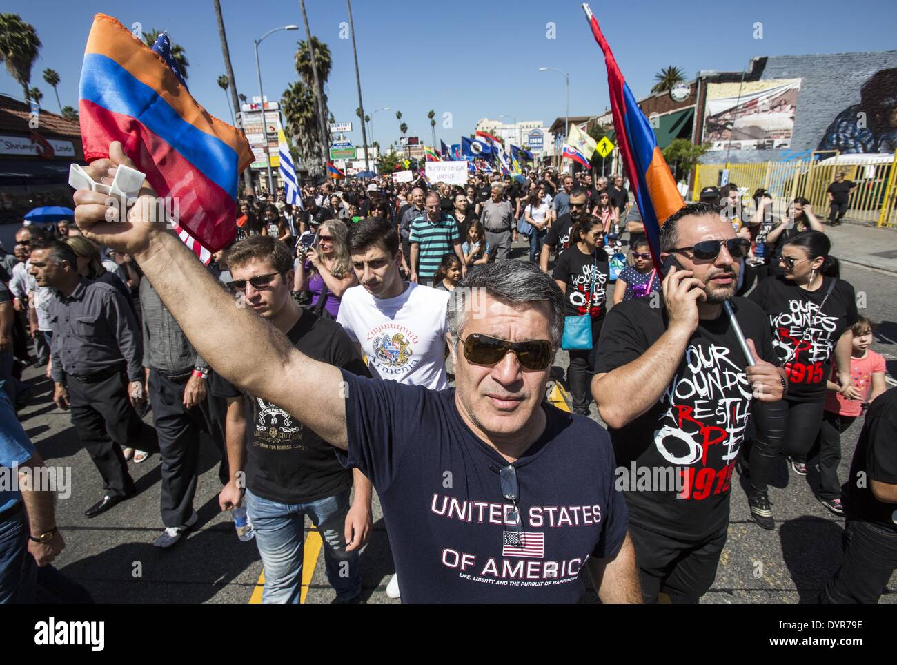 Los Angeles, California, USA. 24th Apr, 2014. Thousands of Armenians
