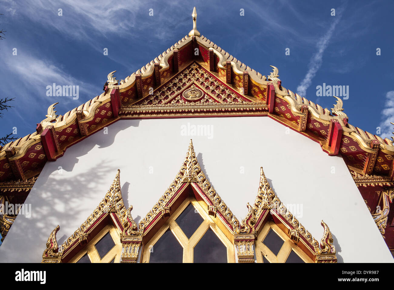 The Buddhist Temple in Wimbledon Village, London.  The first Thai Buddhist Temple in the UK to be built Stock Photo