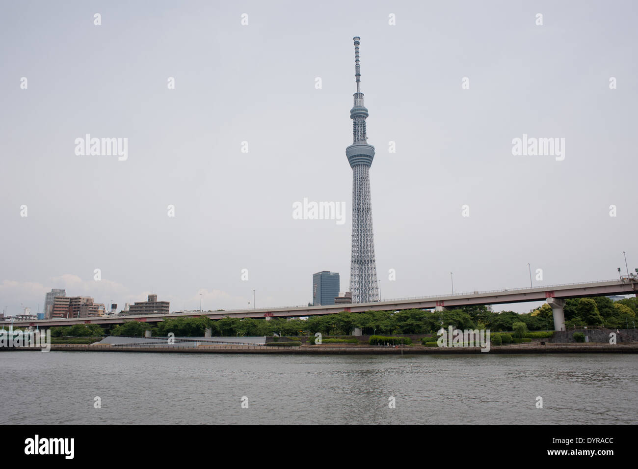 Skytree tower and Sumida River, Tokyo, Japan Stock Photo