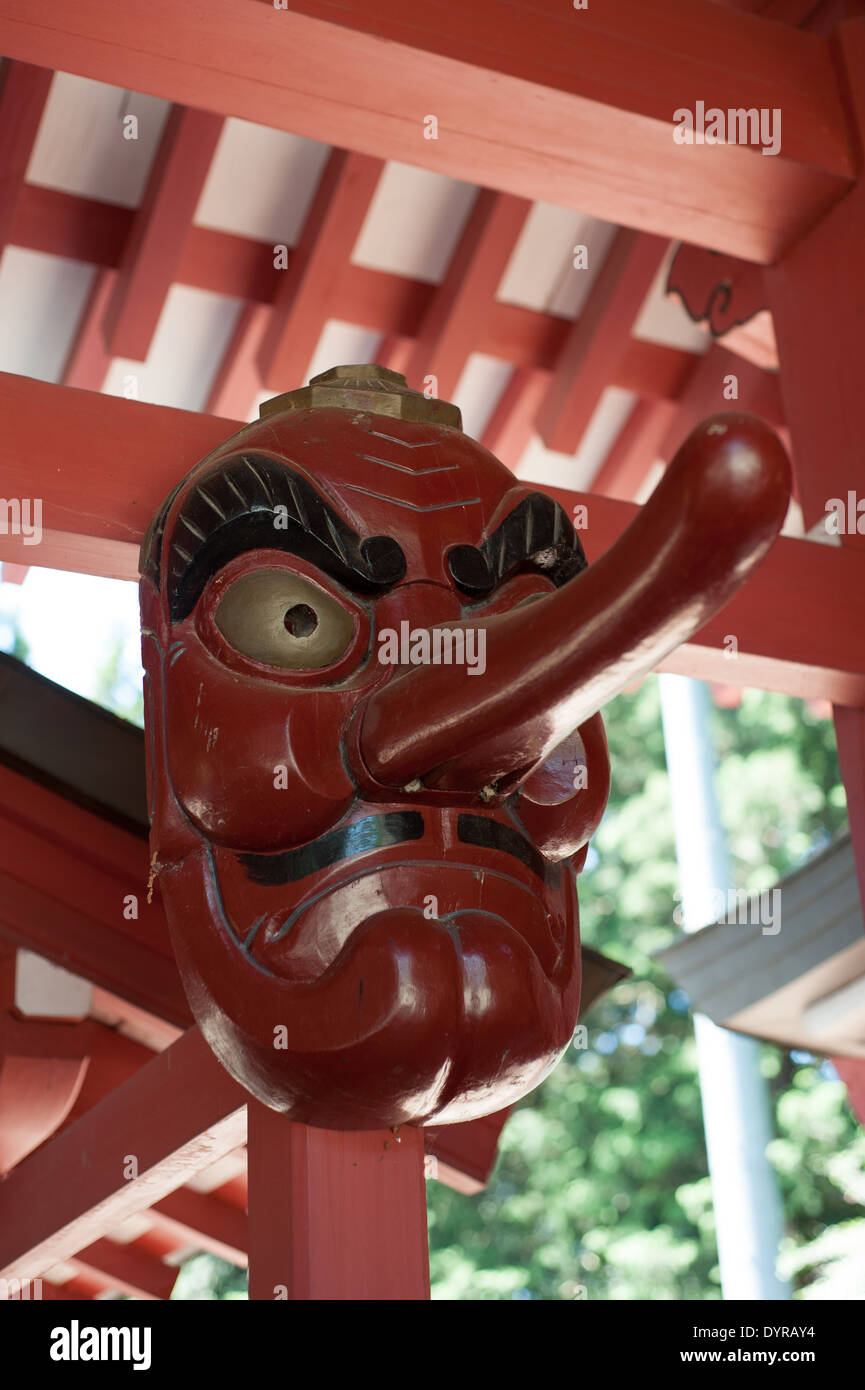 Tengu Mask In Kawaguchiko, Yamanashi Prefecture, Japan Stock Photo