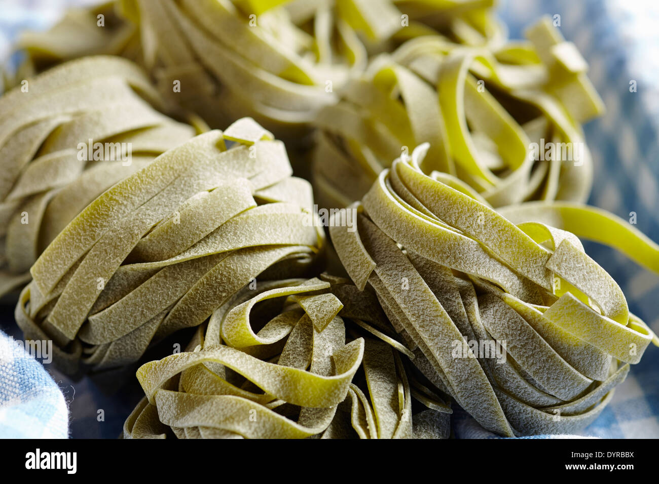 Italian style spinach egg noodles Stock Photo Alamy