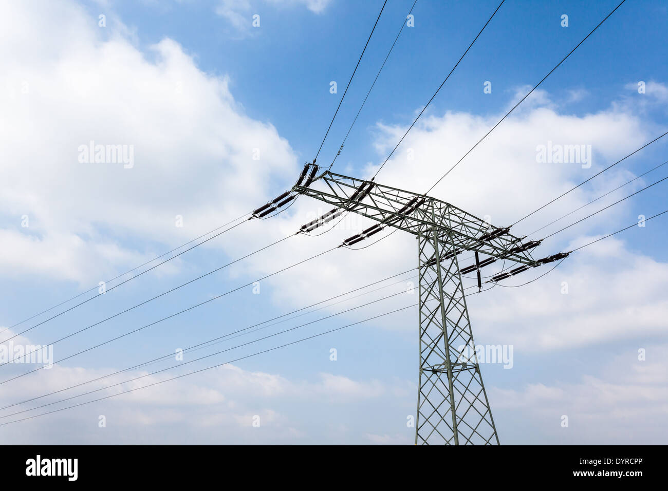 power transmission lines electricity cable spool Stock Photo - Alamy