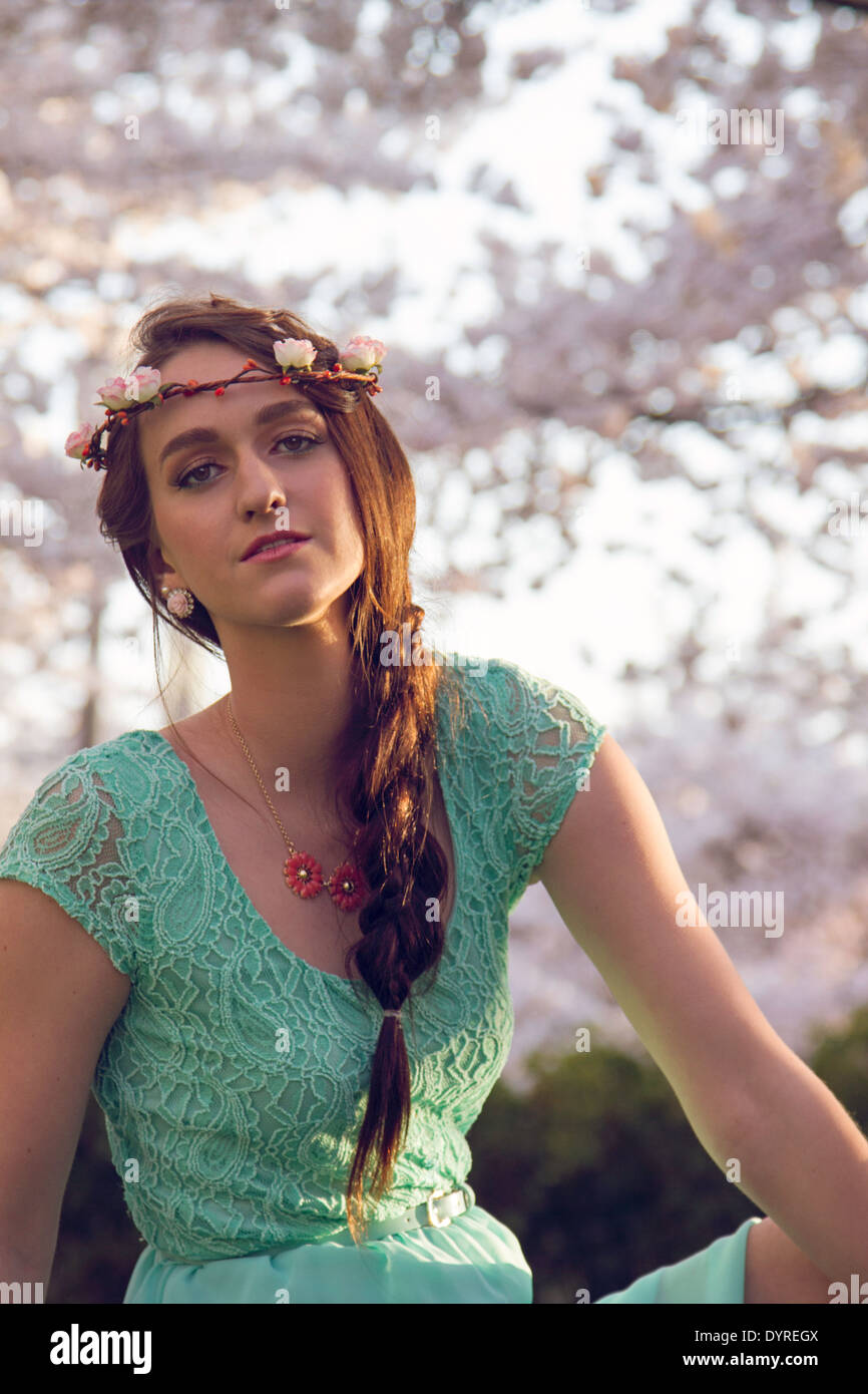 Beautiful woman smile spring hi-res stock photography and images - Alamy