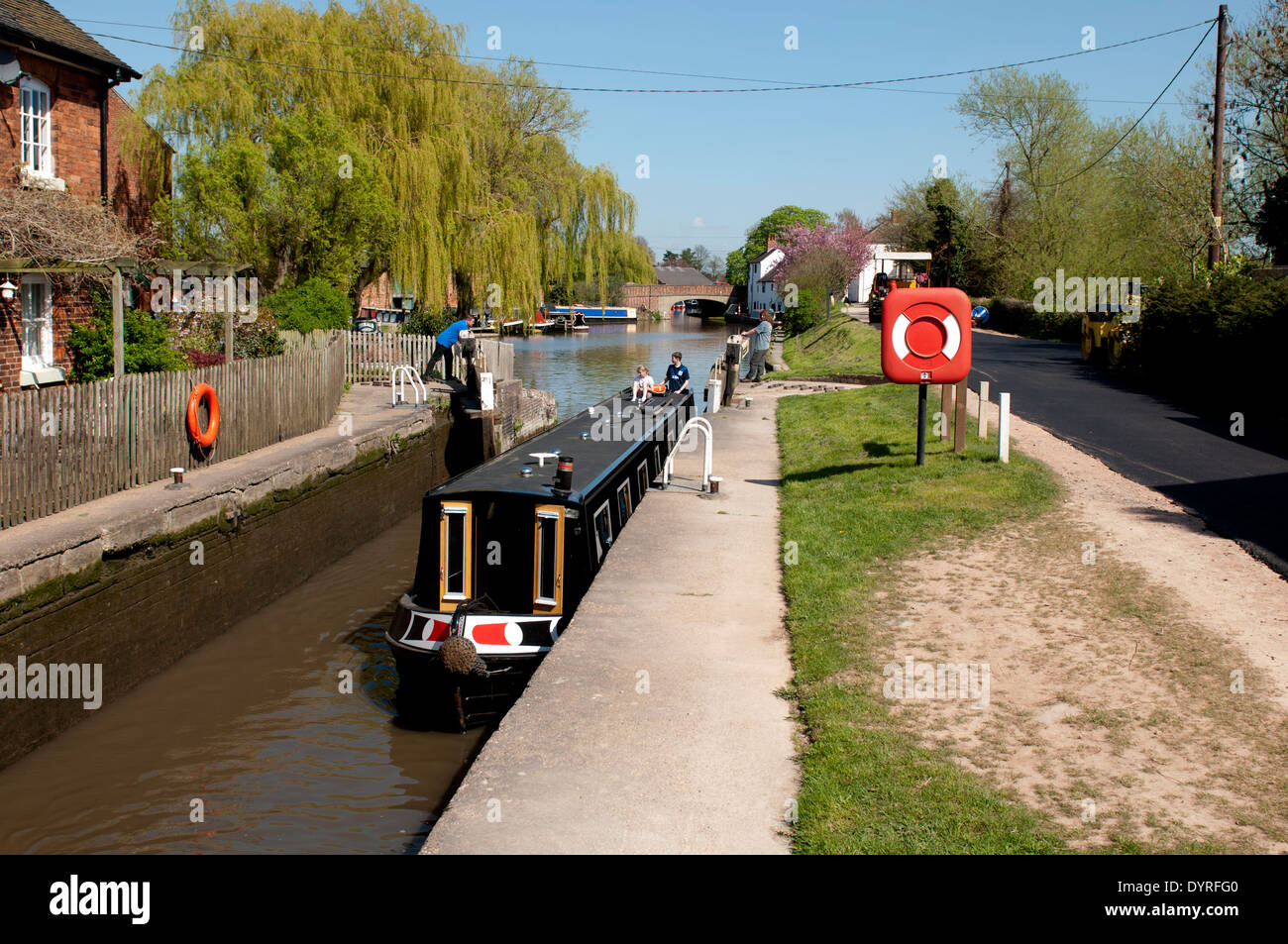 The Trent and Mersey Canal at Shardlow, Derbyshire, England, UK Stock Photo