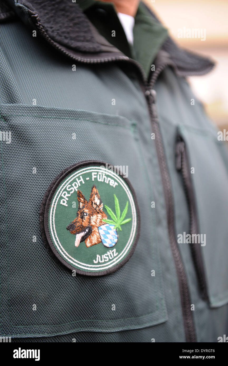 Judicial official with the badge passive drug detection dog handler hi