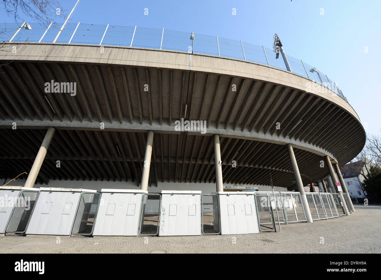 The Gruenwalder Stadion in Munich, 2011 Stock Photo