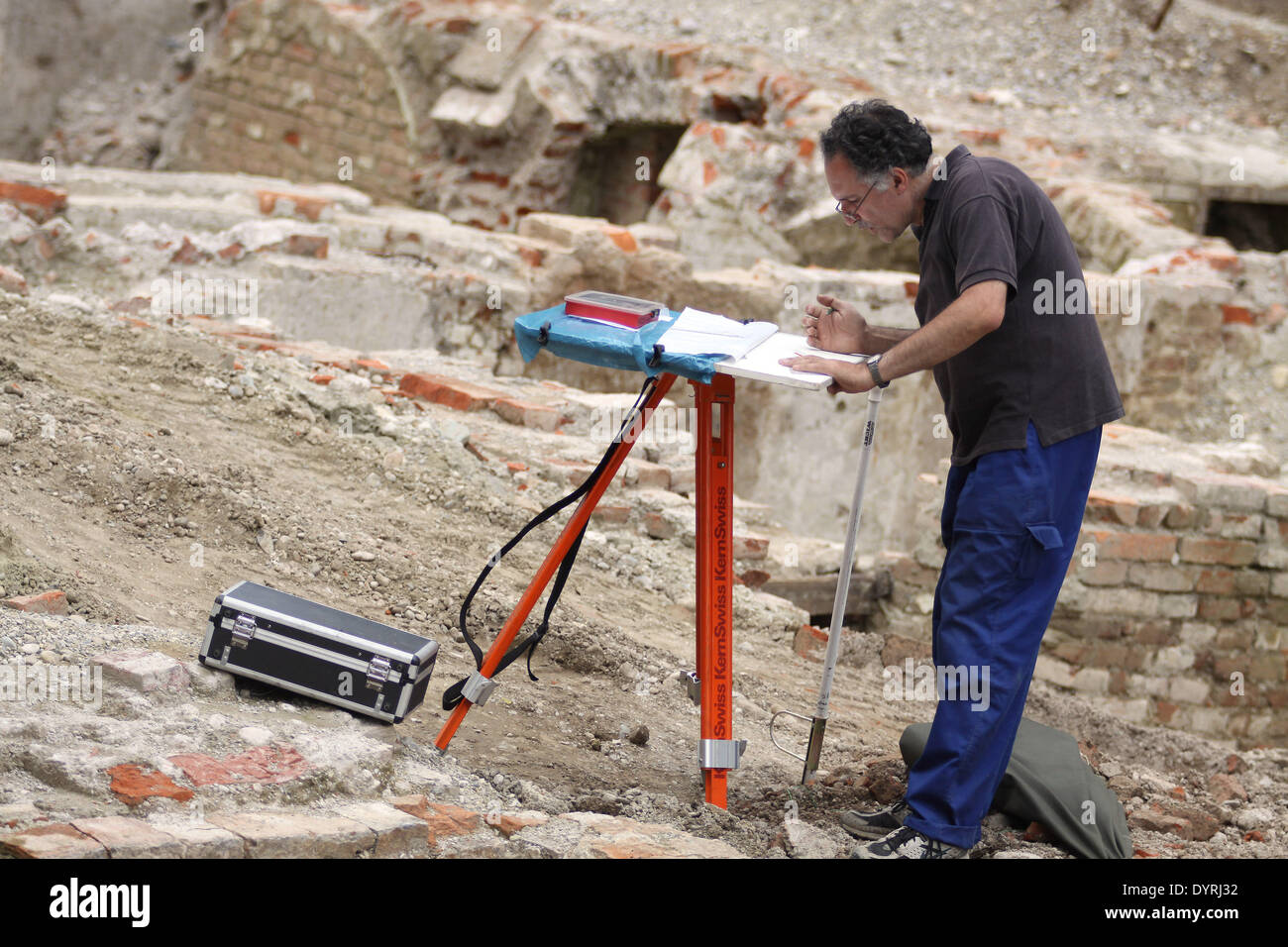 Excavation works at Marienhof in Munich, 2011 Stock Photo