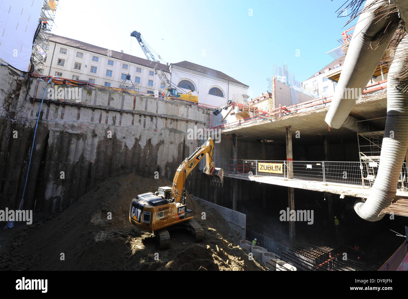 Building Site Of The Joseph Pschorr Haus In Munich 2012 Stock