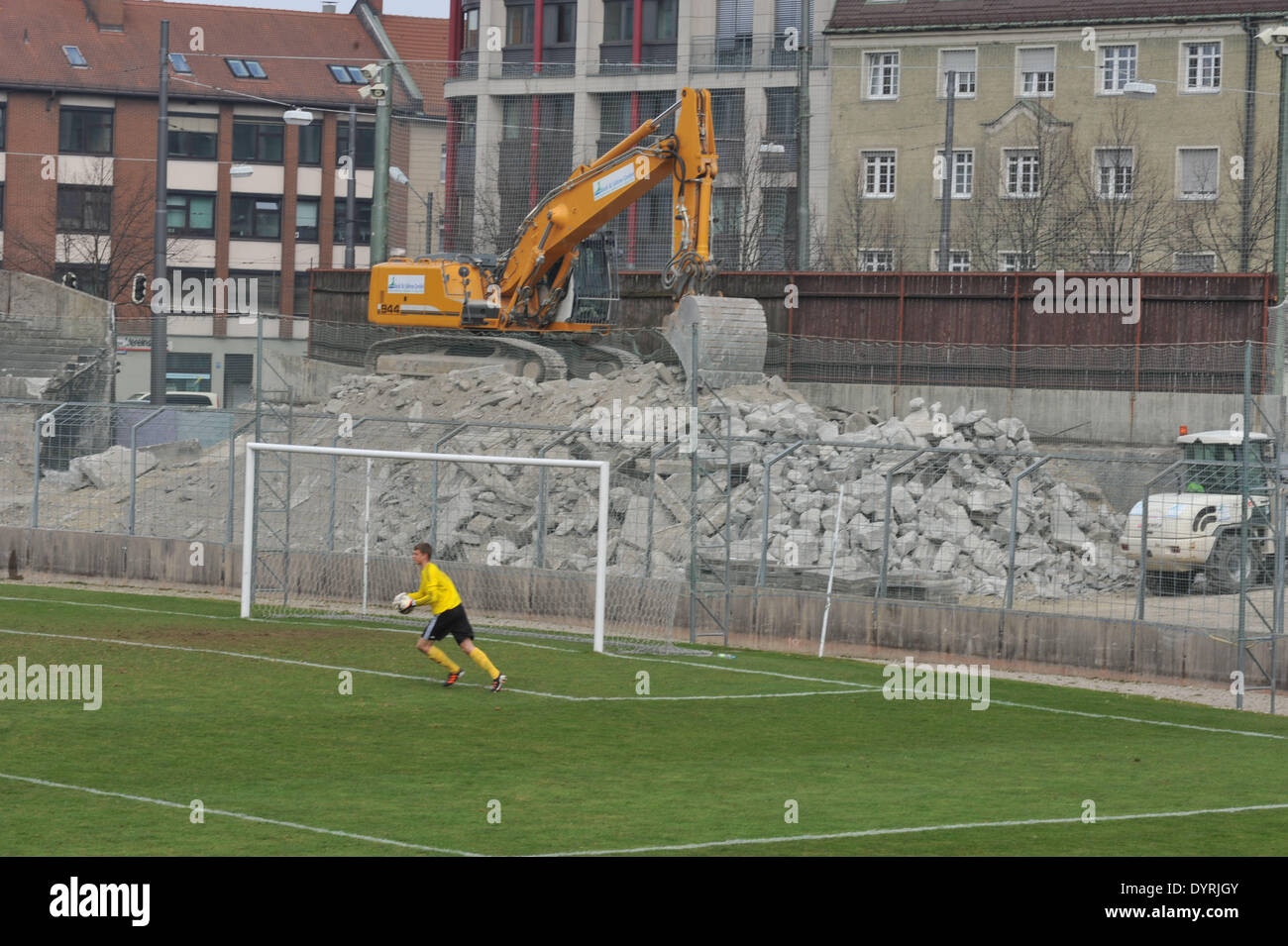 Renovation of the Gruenwalder Stadion in Munich, 2012 Stock Photo