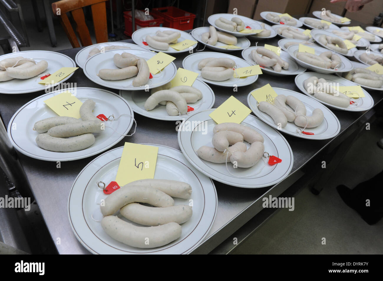 Weisswurst testing of the Munich Butchers' Guild, 2012 Stock Photo