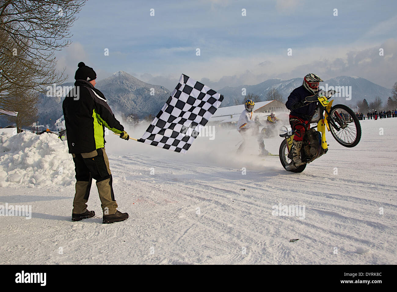 Skijoring race organized by MSC Isarwinkel in Lenggries, 2012 Stock Photo