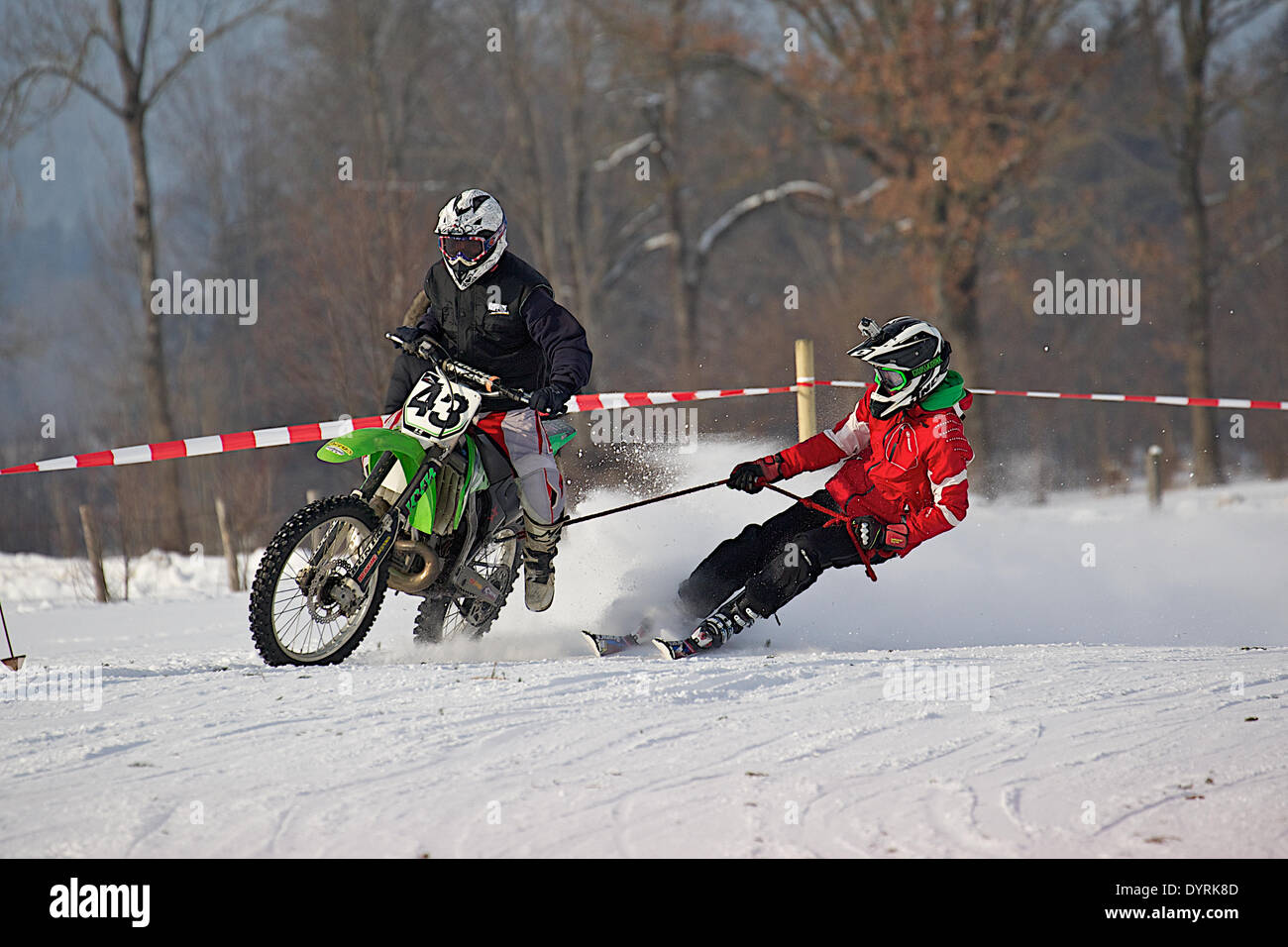 Skijoring race organized by MSC Isarwinkel in Lenggries, 2012 Stock Photo