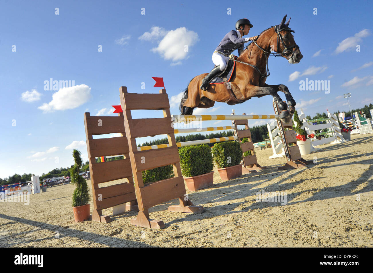 Qualification for Bavarian Championships in show jumping in Kirchstockach, 2012 Stock Photo