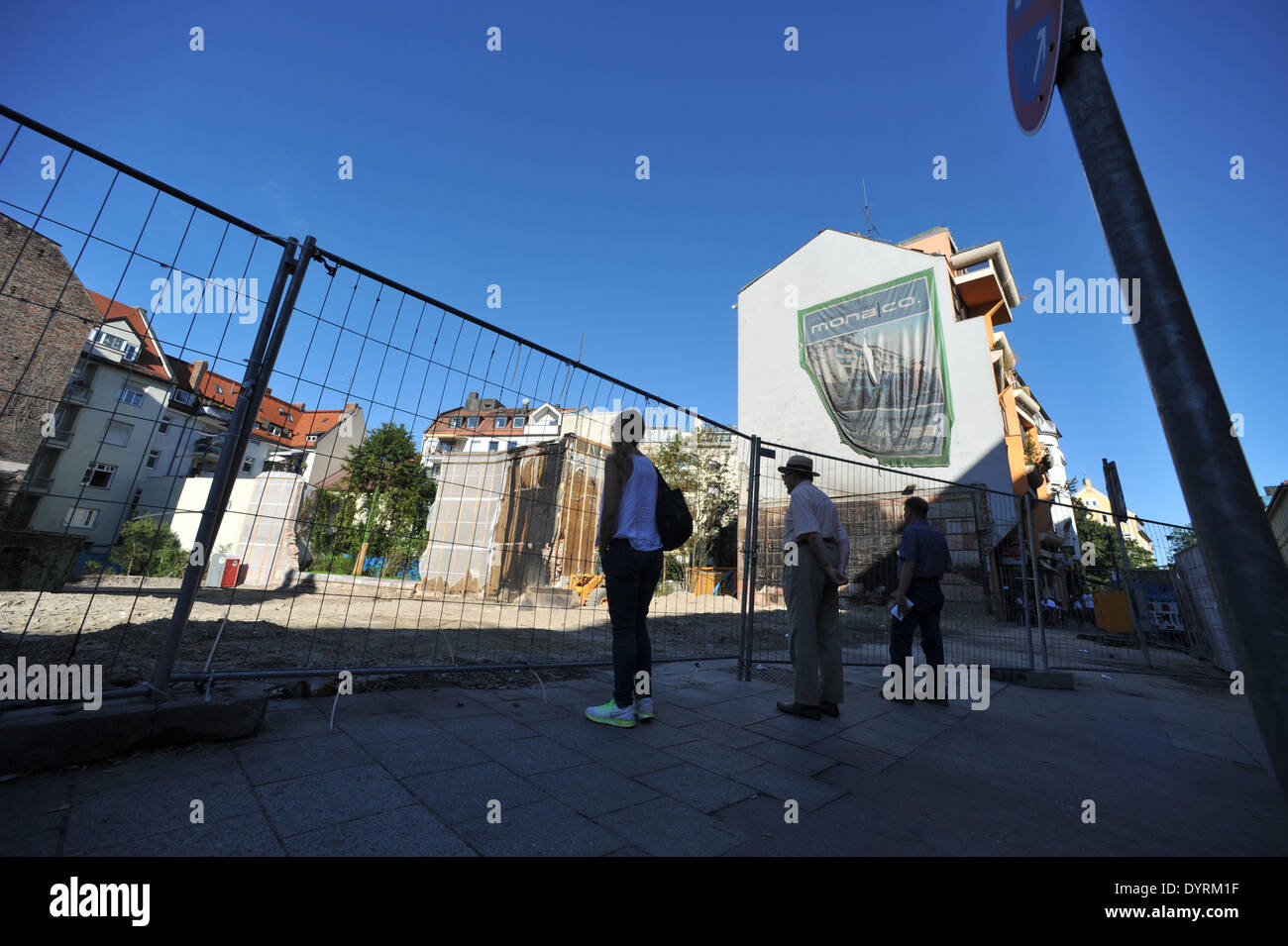 Site of the controlled bomb blast in Munich's Schwabing, 2012 Stock Photo