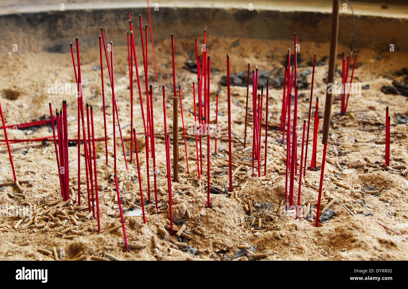 The remains of burnt incense sticks surrounded by ash Stock Photo Alamy