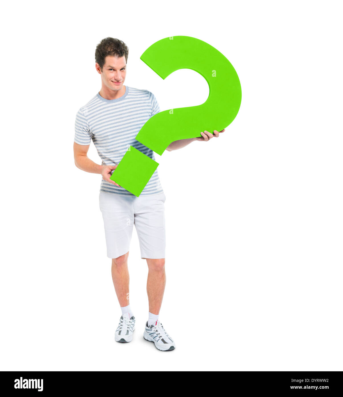 Man Holding Question Mark Symbol Stock Photo - Alamy