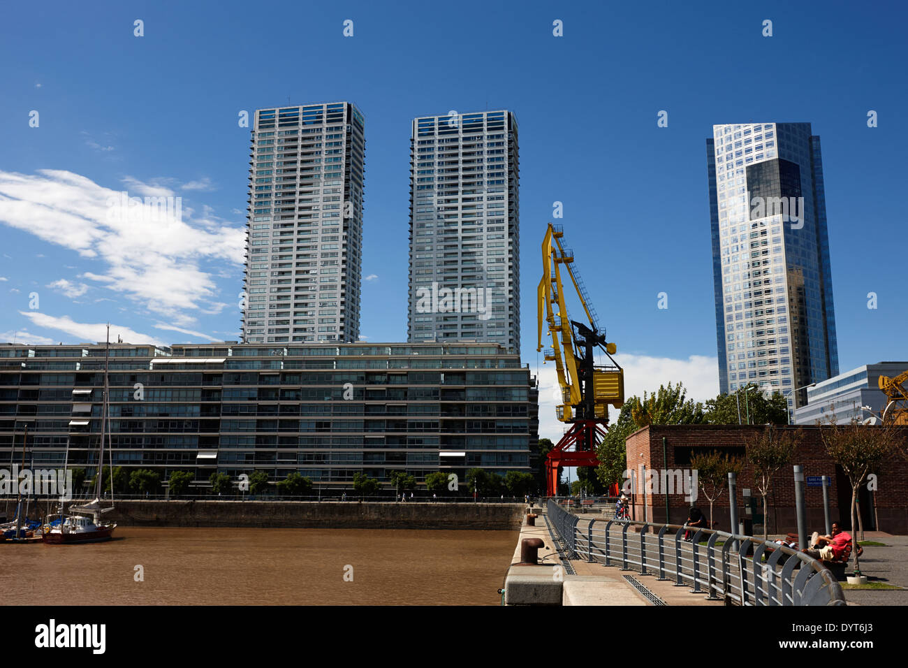 madero centre and old crane Puerto Madero Buenos Aires Argentina Stock Photo
