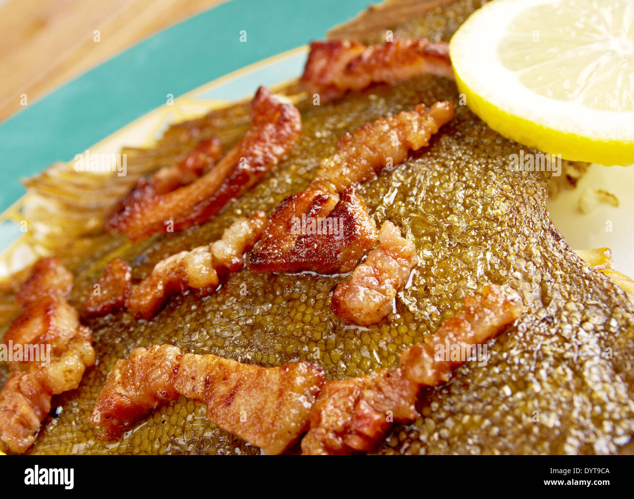 Hamburg Finkenwerder Scholle with Specks and lemon Stock Photo - Alamy