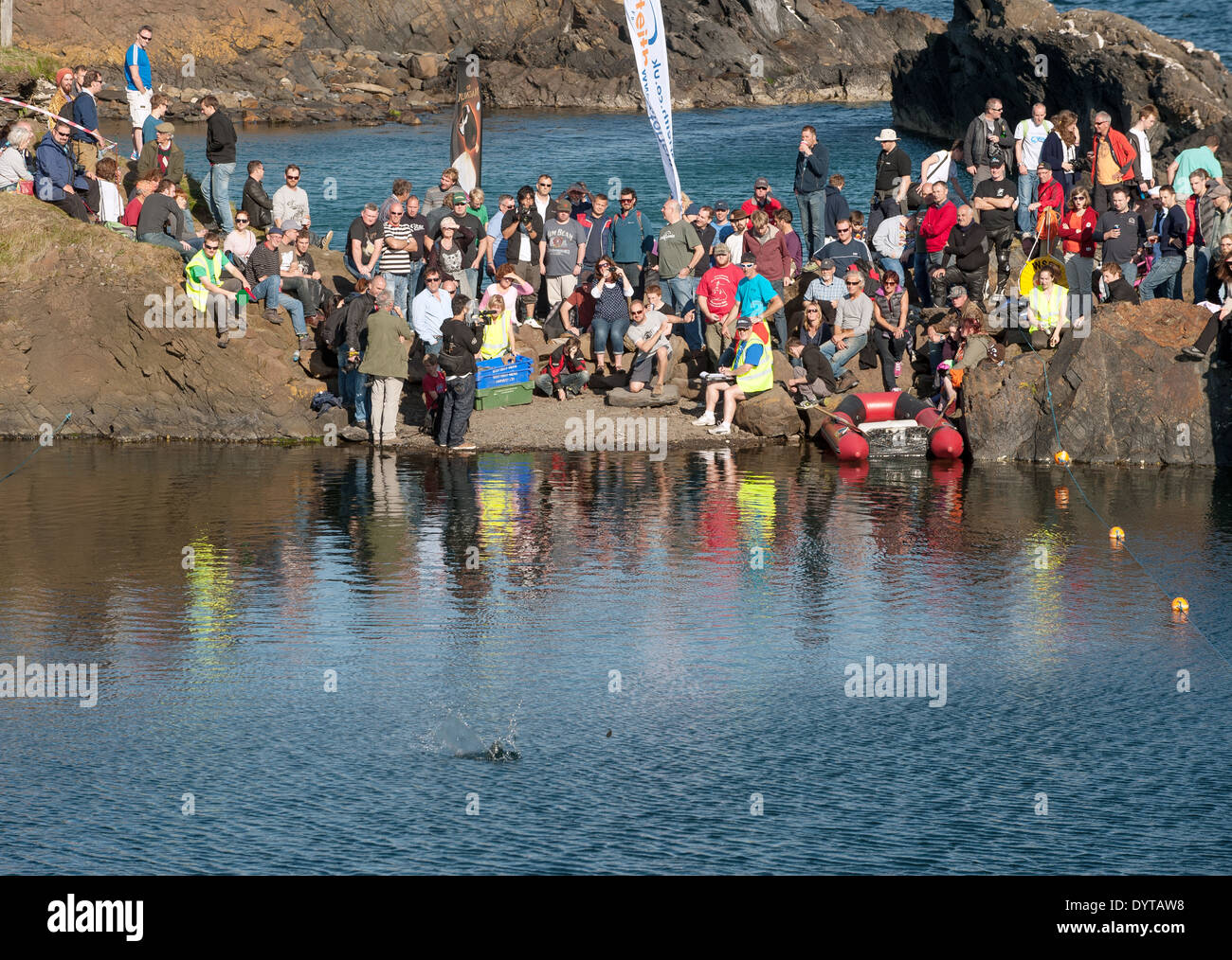 World Stone Skimming Championship.Easdale, Scotland, UK. 29 Sept 2013. Stock Photo