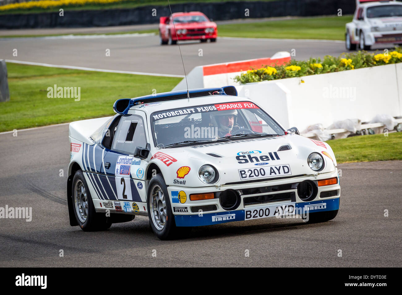 1986 Ford RS200 Group B rally car with driver Ian Gwynne. 72nd Goodwood  Members meeting, Sussex, UK Stock Photo - Alamy