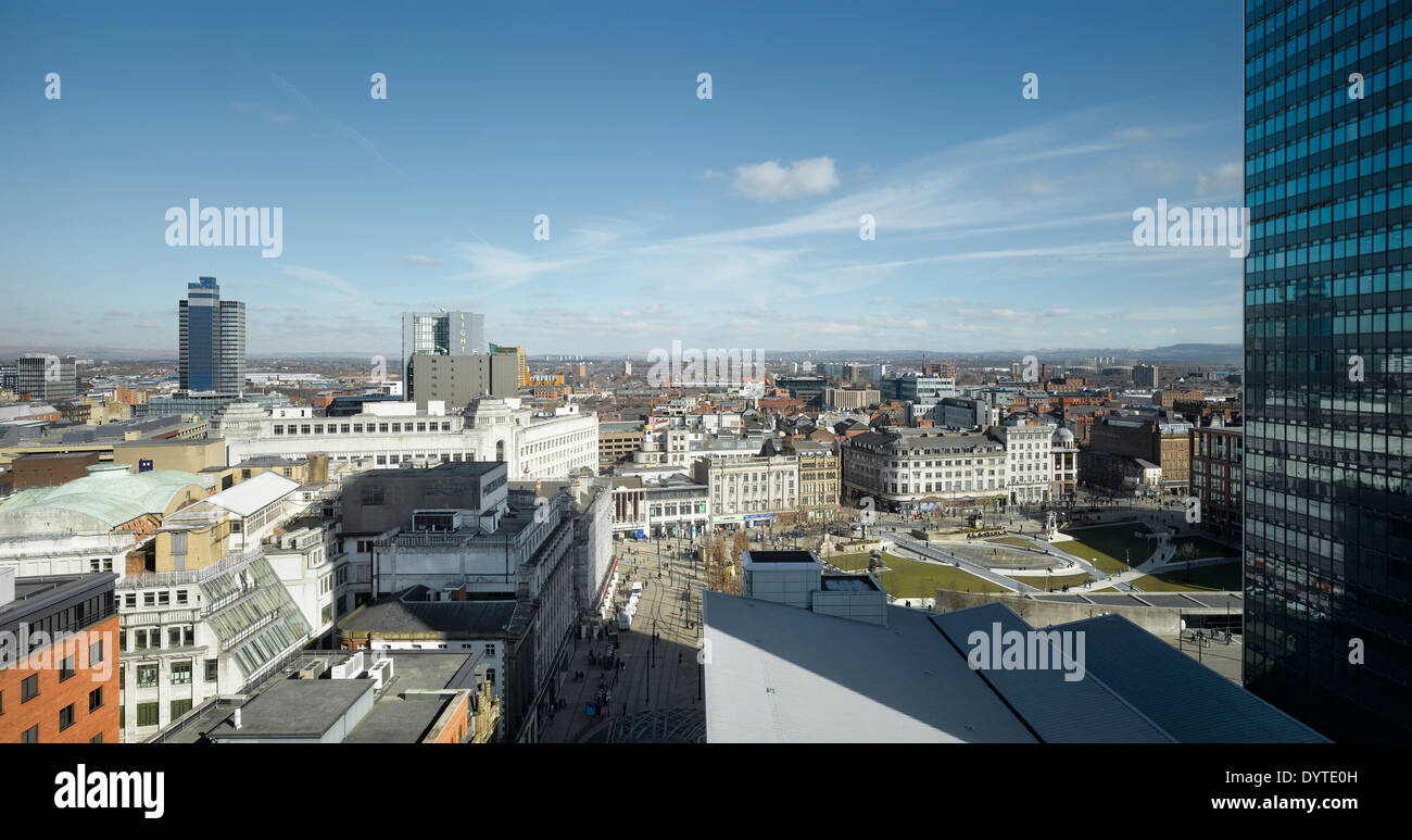 View over city offices including No.1 New York Street, Manchester, Greater Manchester. Stock Photo