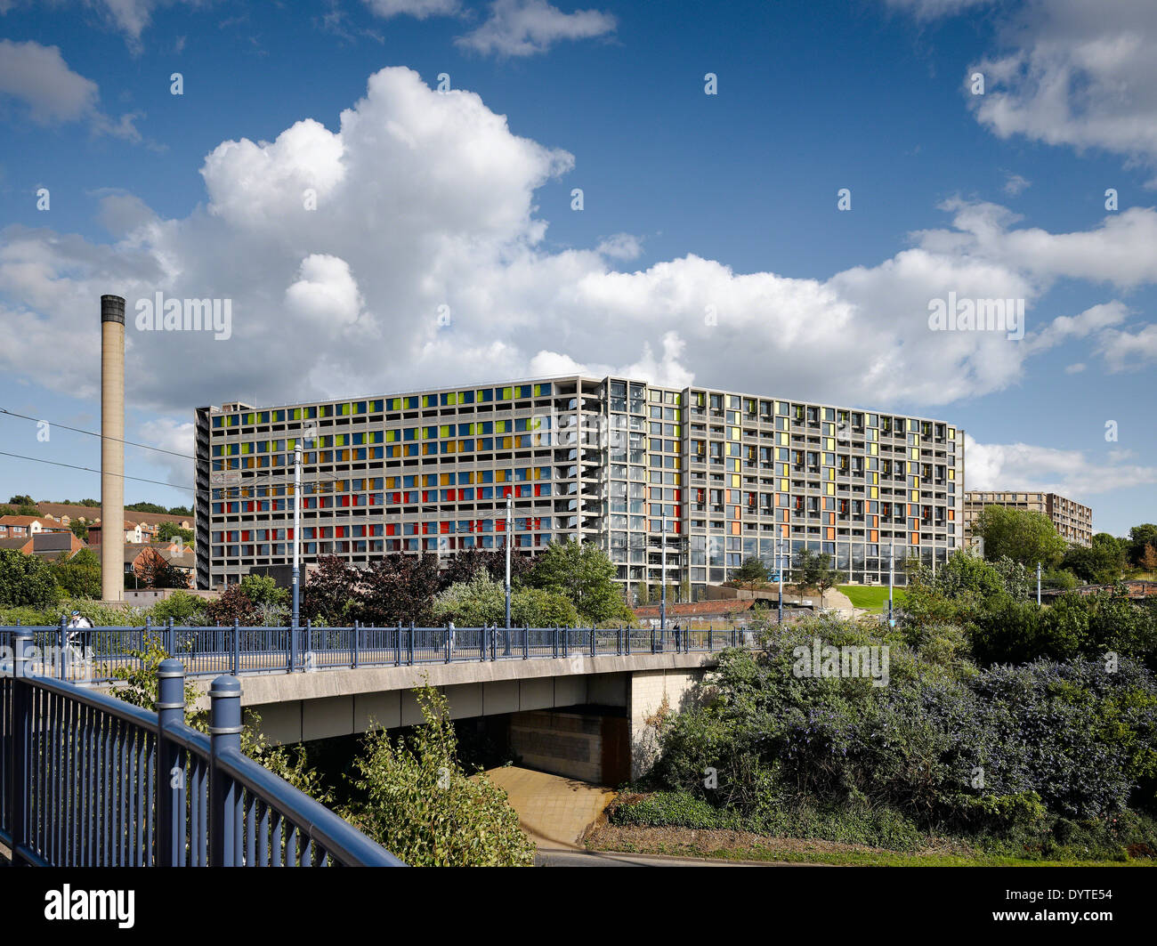 Exterior of apartment block, Park Hill, Sheffield, South Yorkshire