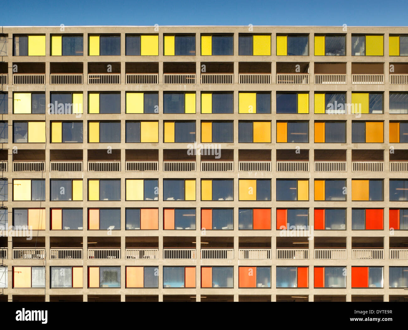 Exterior of apartment block, Park Hill, Sheffield, South Yorkshire