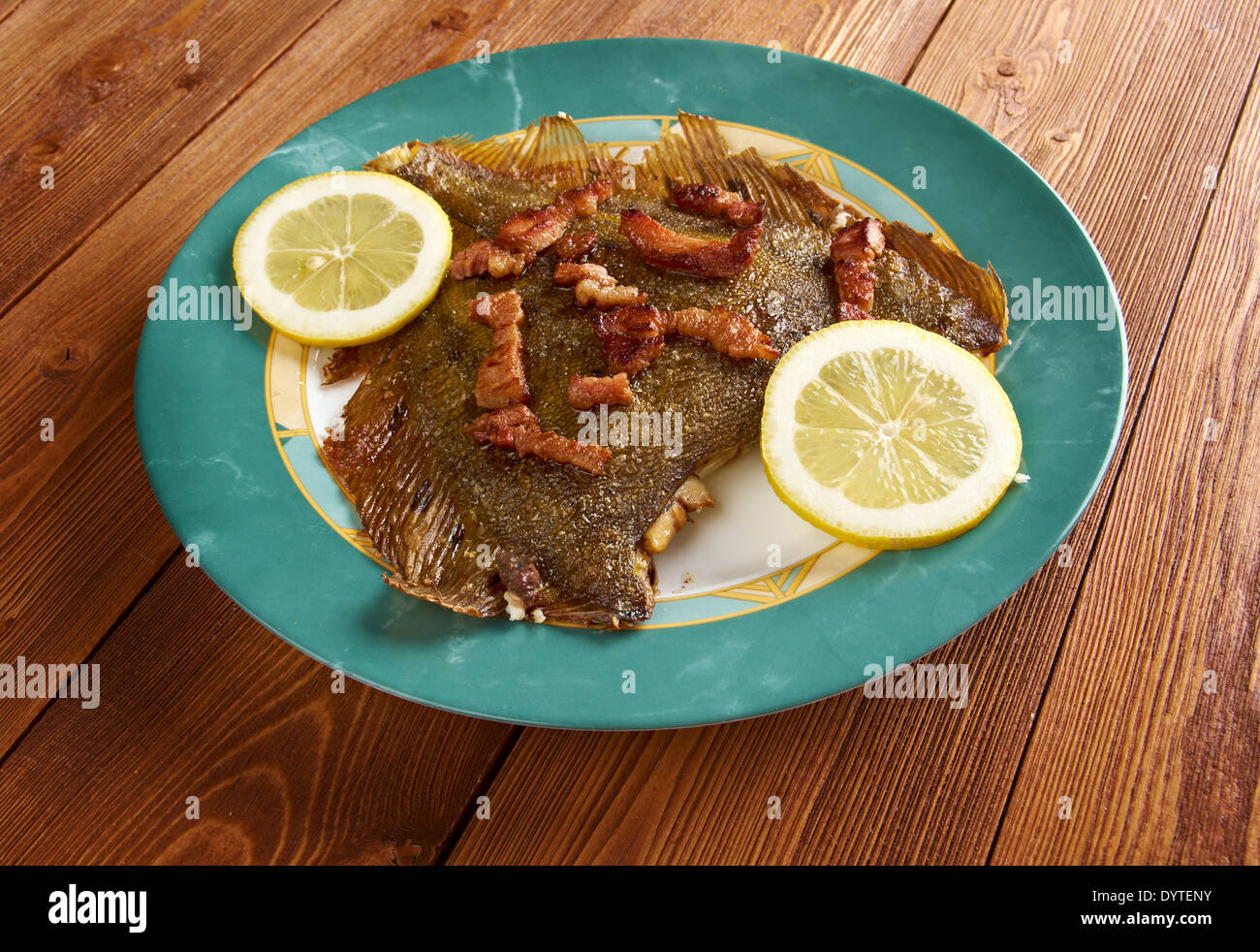 Hamburg Finkenwerder Scholle with Specks and lemon Stock Photo - Alamy