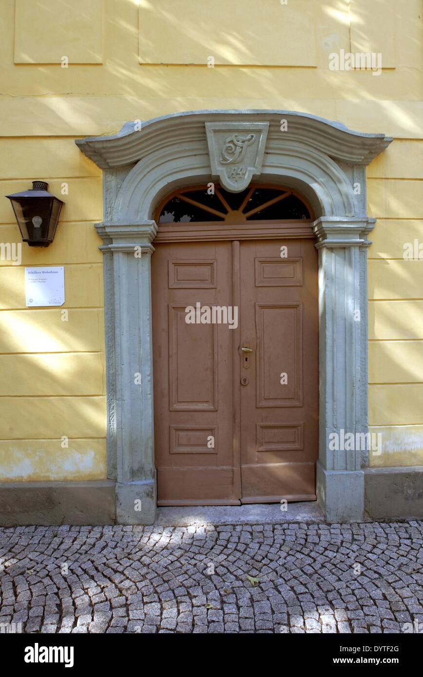 Entrance to the residence of Friedrich Schiller in Weimar, 2006 Stock Photo