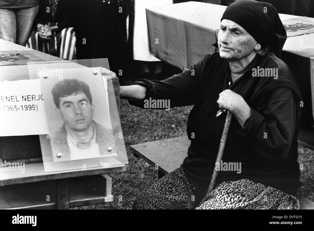 Mourning for the dead son in Kosovo Stock Photo