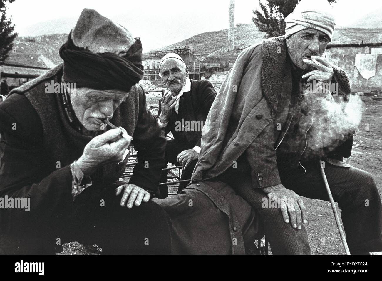 Refugees from Kosovo in Albania Stock Photo