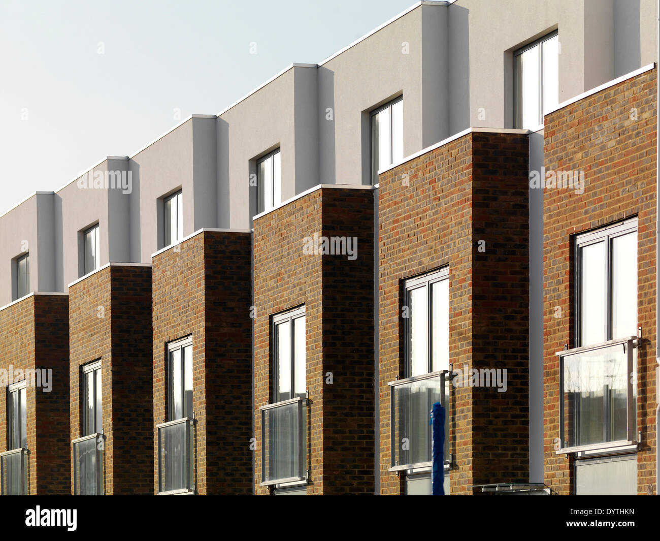 Exterior of shared ownership housing at Greenwich Wharf, London Stock