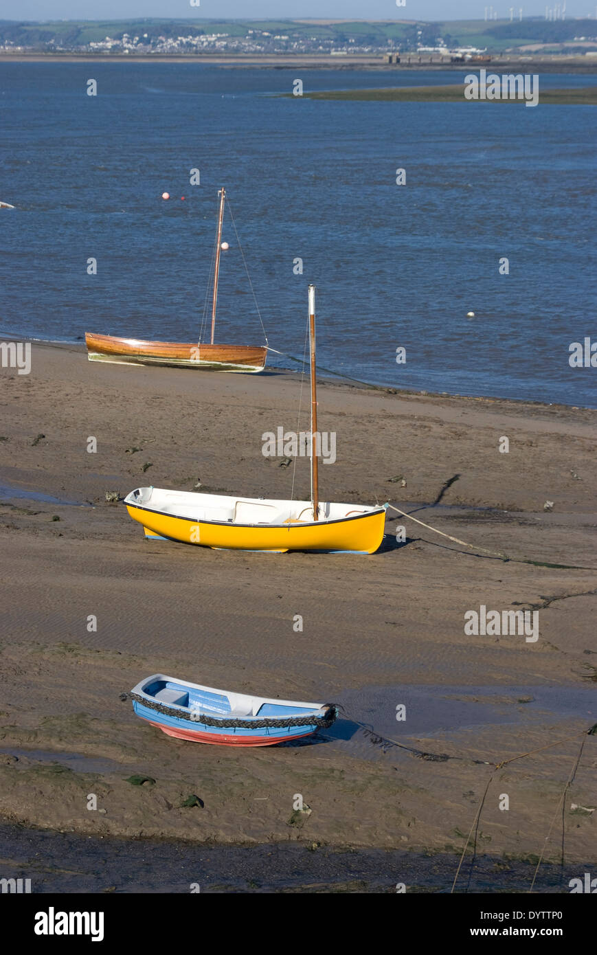 Low tide at the town of Appledore looking towards Instow, Devon, UK Stock Photo