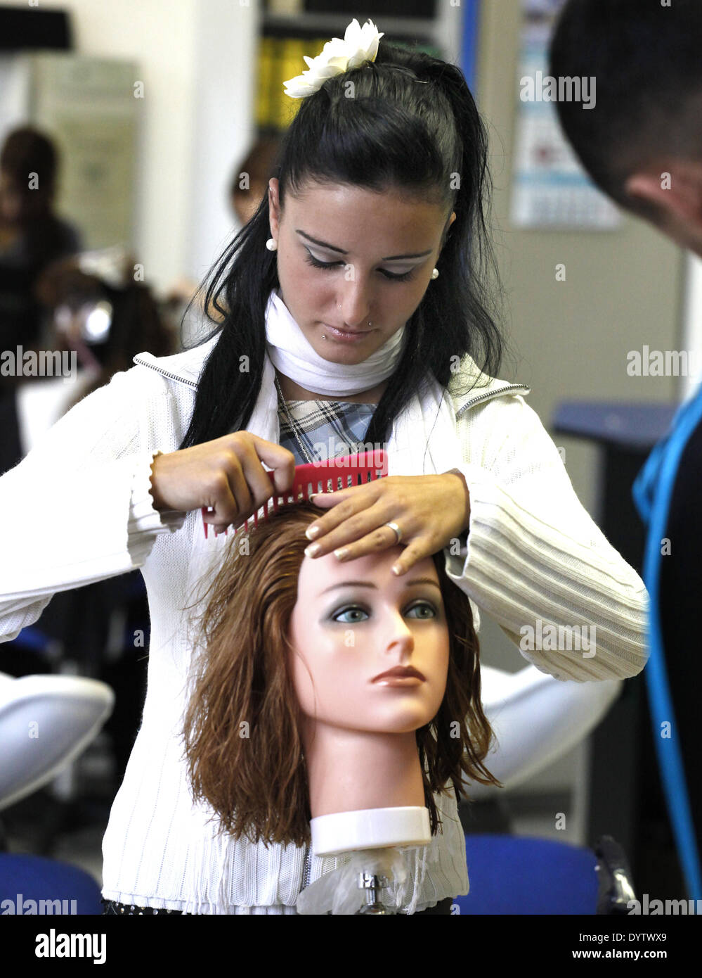 Vocational training hairdressing hires stock photography and images