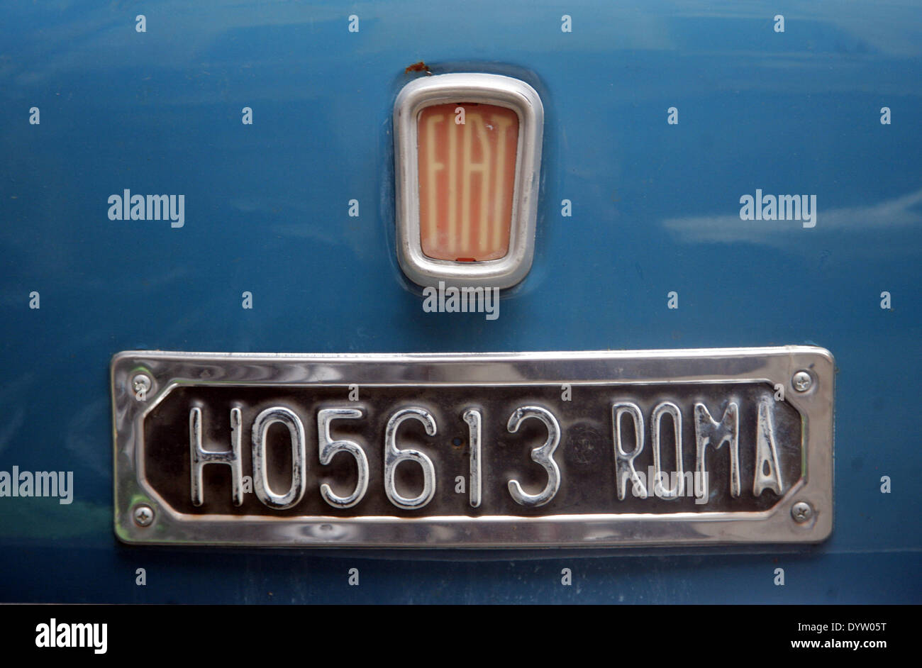 Fiat 500 Number Plate Stock Photo Alamy