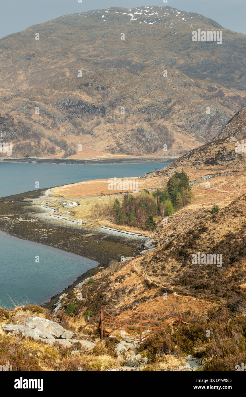 OLD IRON GATE ACROSS THE FOOTPATH AT KINLOCH HOURN WEST COAST SCOTLAND