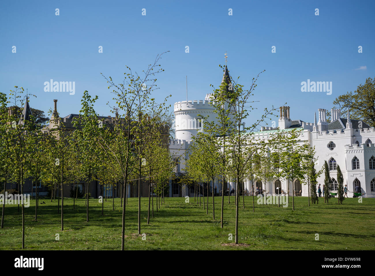 Strawberry Hill House and the Lime Grove, Twickenham, London, UK Stock