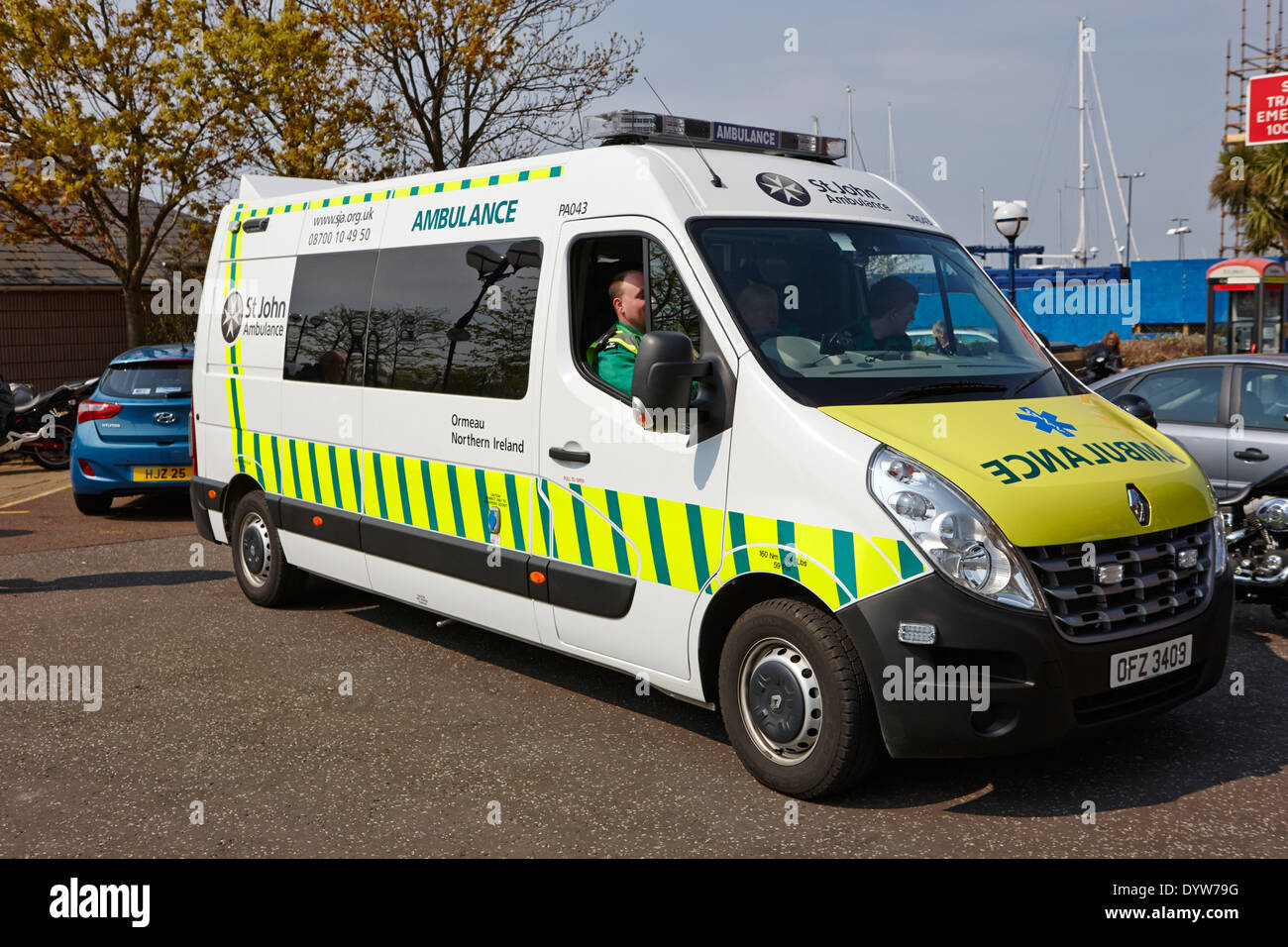 st john ambulance on duty at an outdoor event in northern ireland Stock