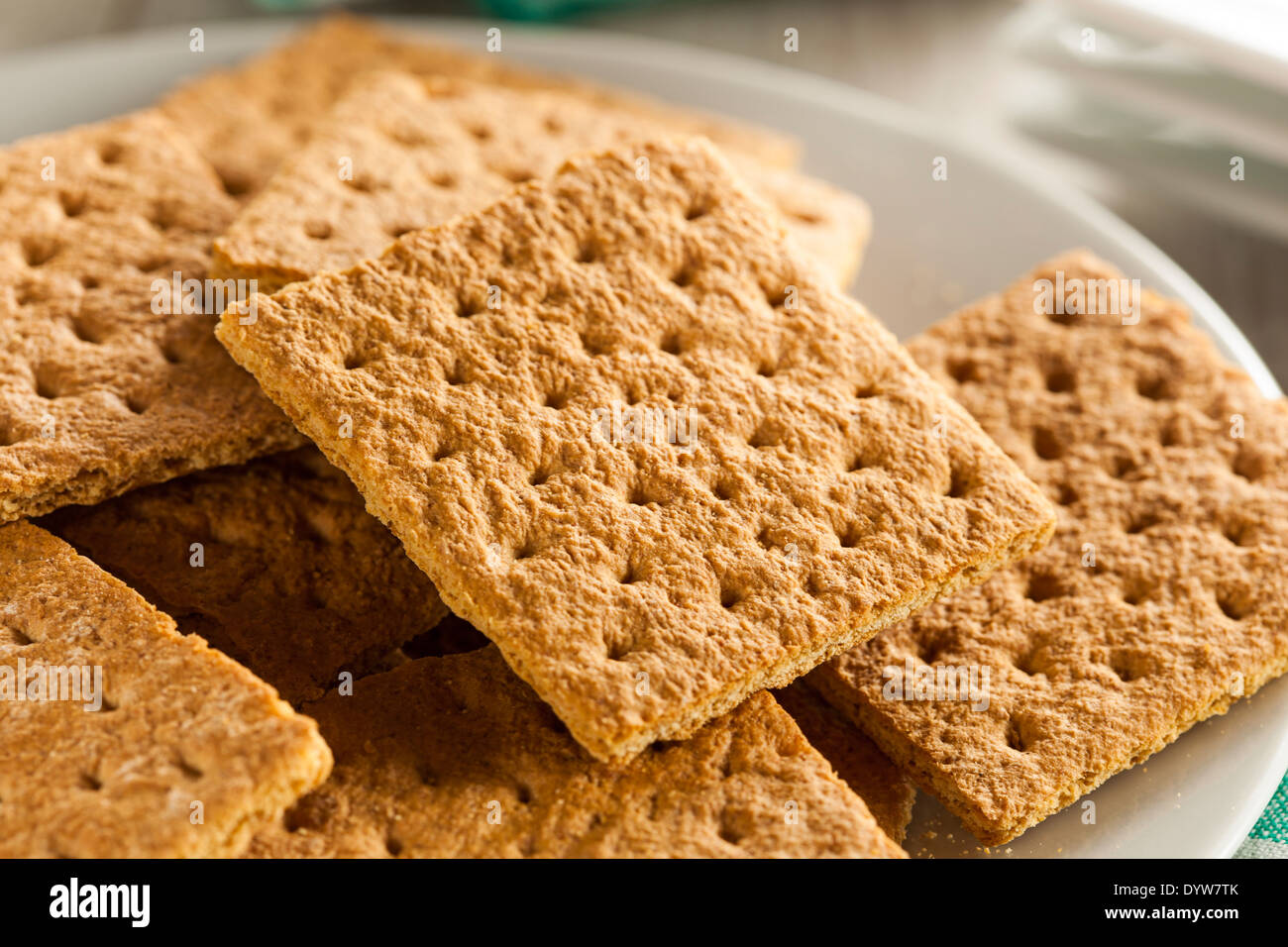 Healthy Honey Graham Crackers on a Plate Stock Photo Alamy