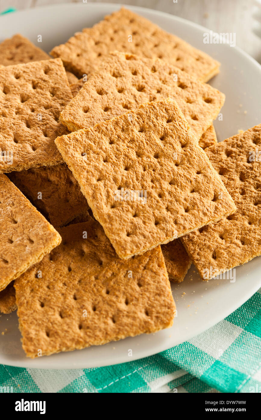 Healthy Honey Graham Crackers on a Plate Stock Photo Alamy