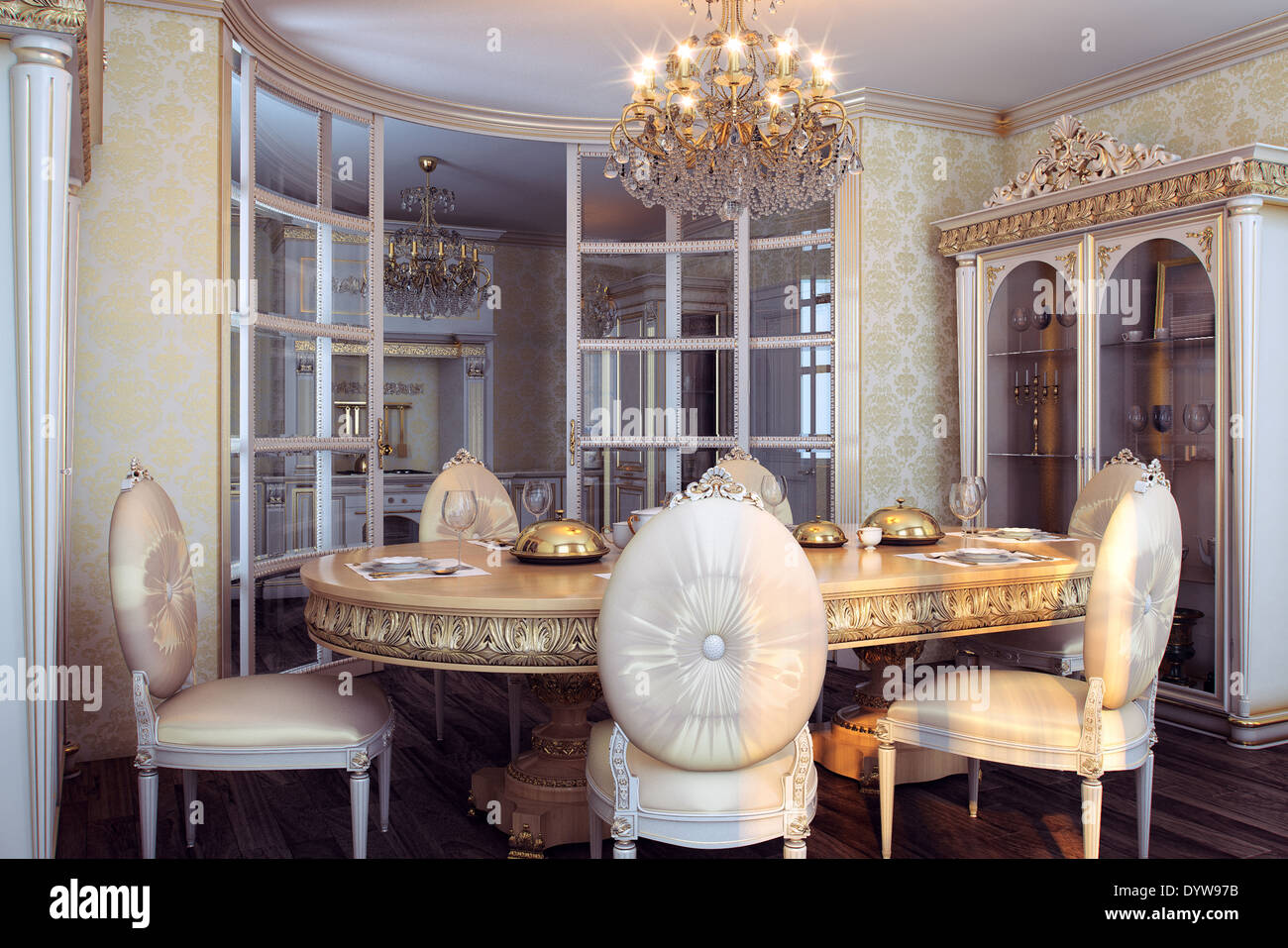 Royal furniture in luxury baroque interior Stock Photo - Alamy