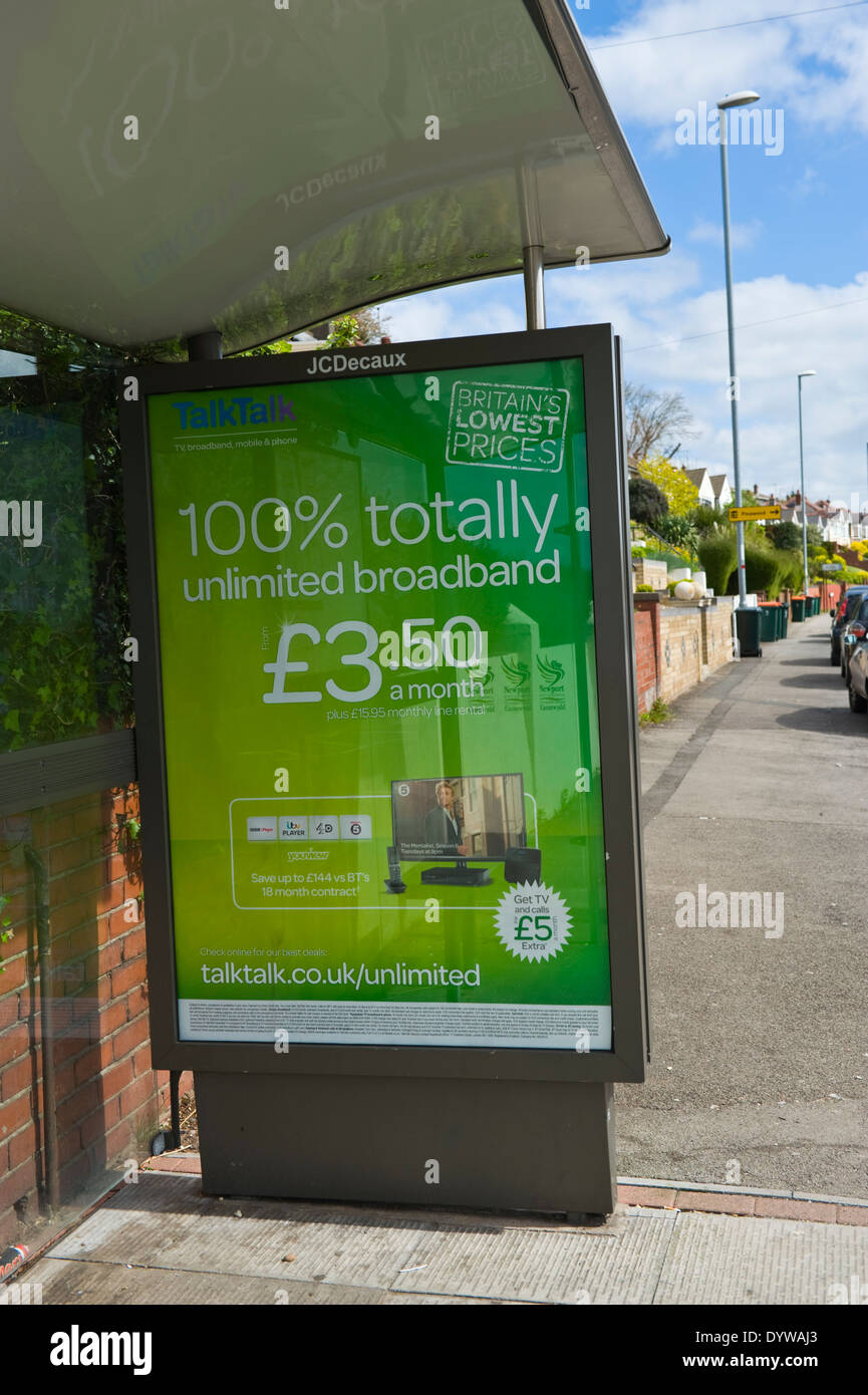 TalkTalk unlimited broadband advertising billboard on JCDecaux bus