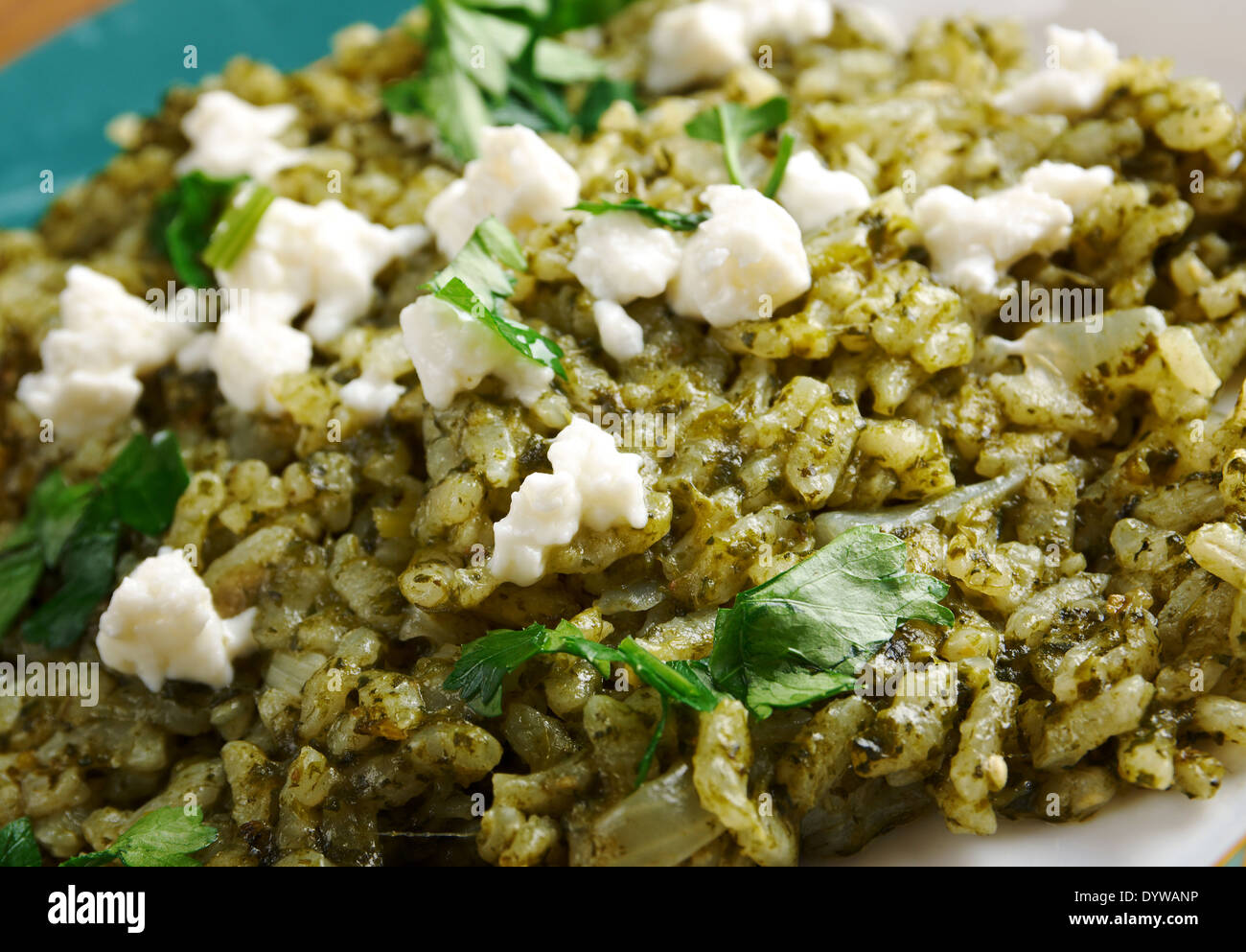 spanakorizo Spinach and rice greek dish Stock Photo Alamy