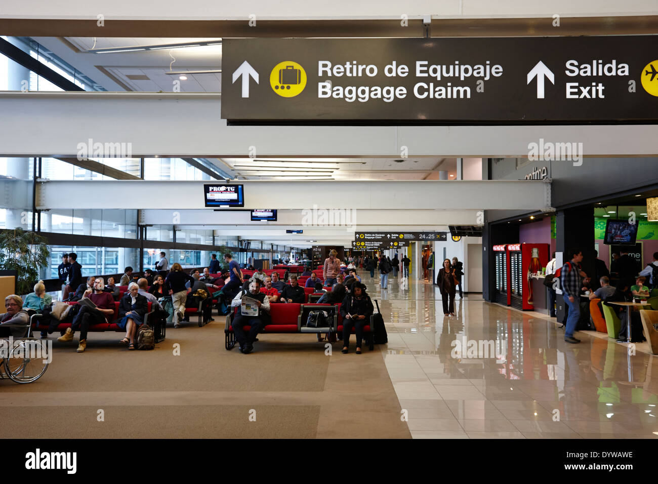 departures area of Comodoro Arturo Merino Benitez International Airport Santiago Chile Stock Photo